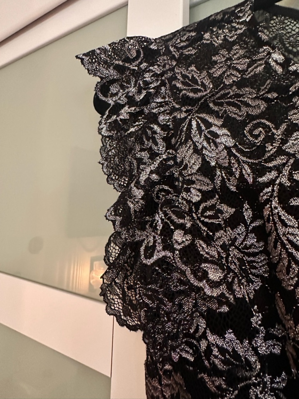 Calvin Klein Black Dress with Lace Midi - Picture 3 of 3